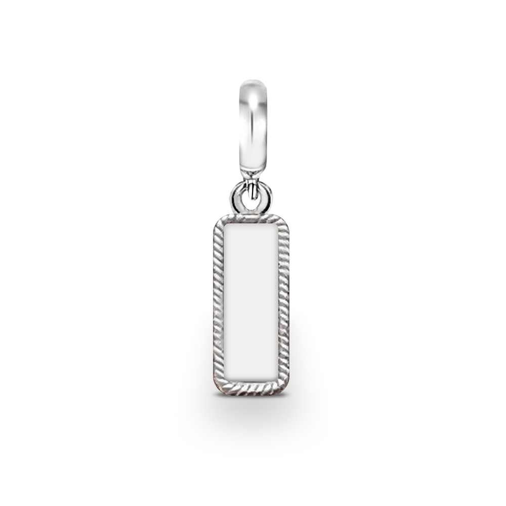 Engravable Tag Dangle Charm in Silver