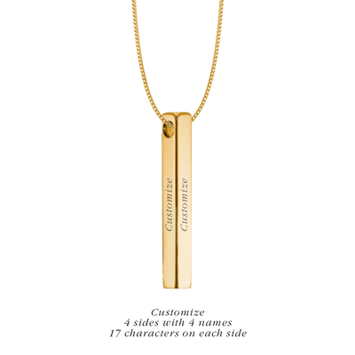 Chunky Bar Necklace in 14k Gold - Roro Arabia -