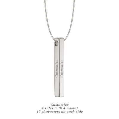 Chunky Bar Necklace in 925K Sterling Silver - Roro Arabia -