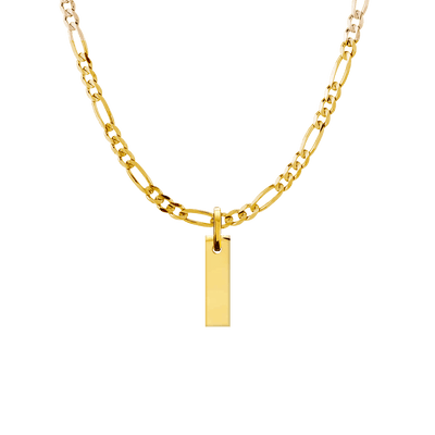 Erté ID Tag and Figarro Chain in Gold Vermeil - Roro Arabia - Necklaces