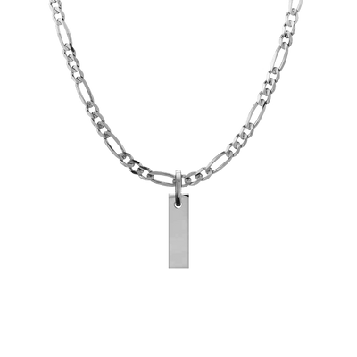 Erté ID Tag and Figarro Chain in Silver - Roro Arabia - Necklaces