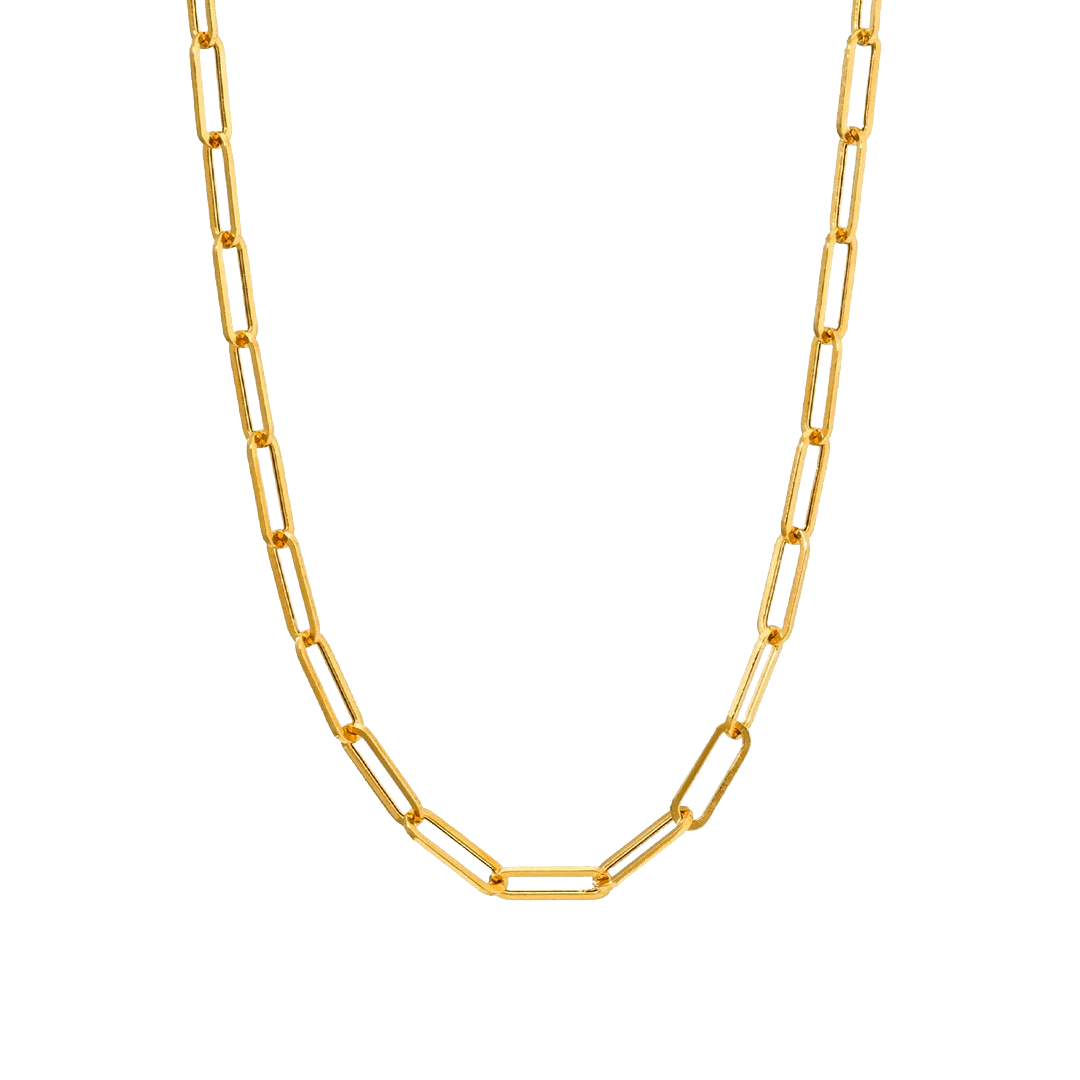 Paper Clip Chain Necklace in Gold Vermeil