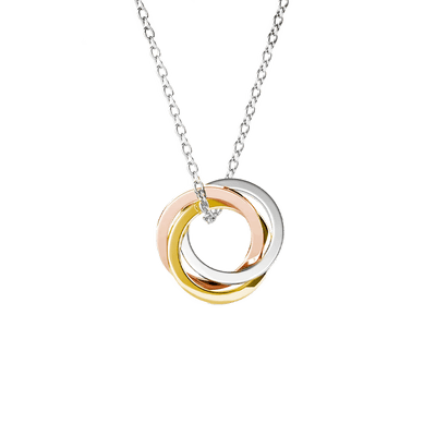 Trinity Three Tone Silver Necklace - Roro Arabia - Necklaces