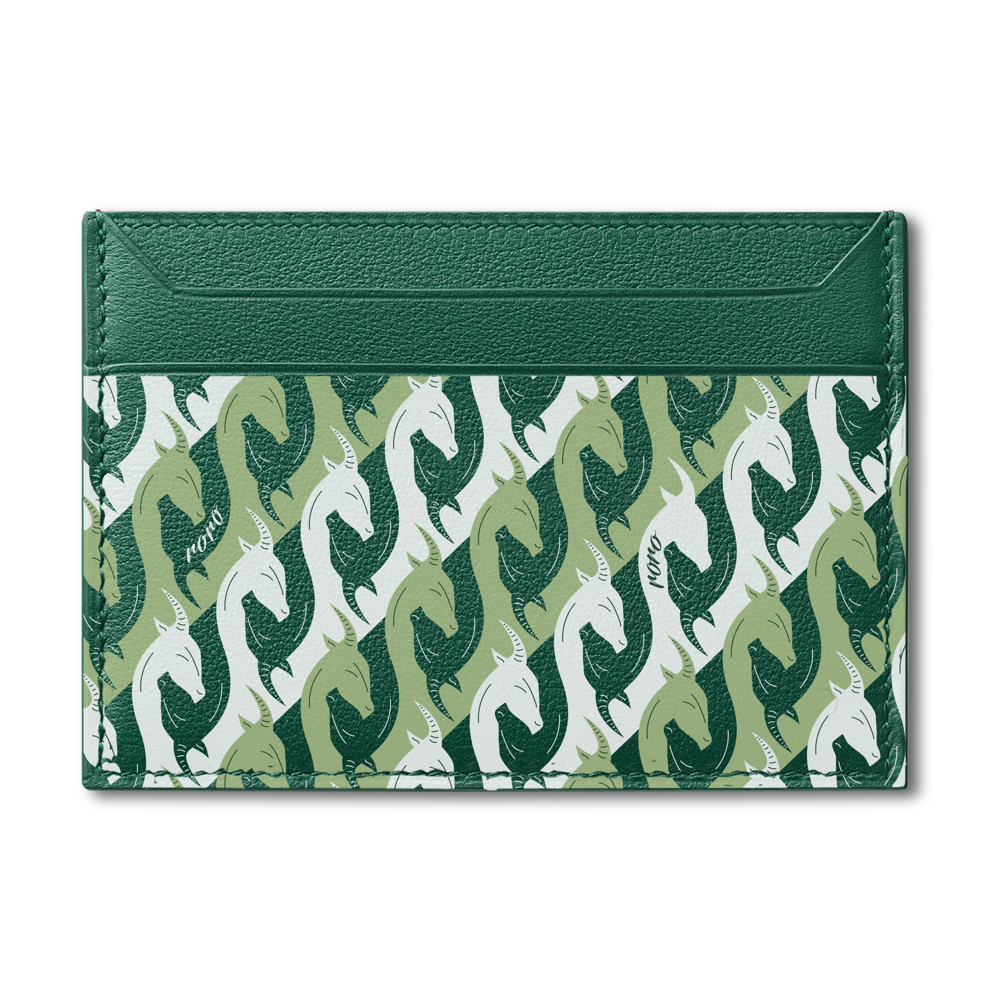 Signature Card Holder | Dancing Gazelles in Green