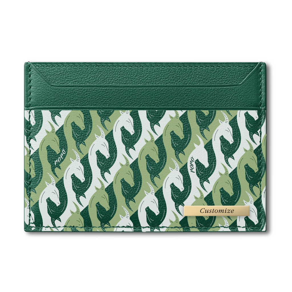 Signature Card Holder | Dancing Gazelles in Green