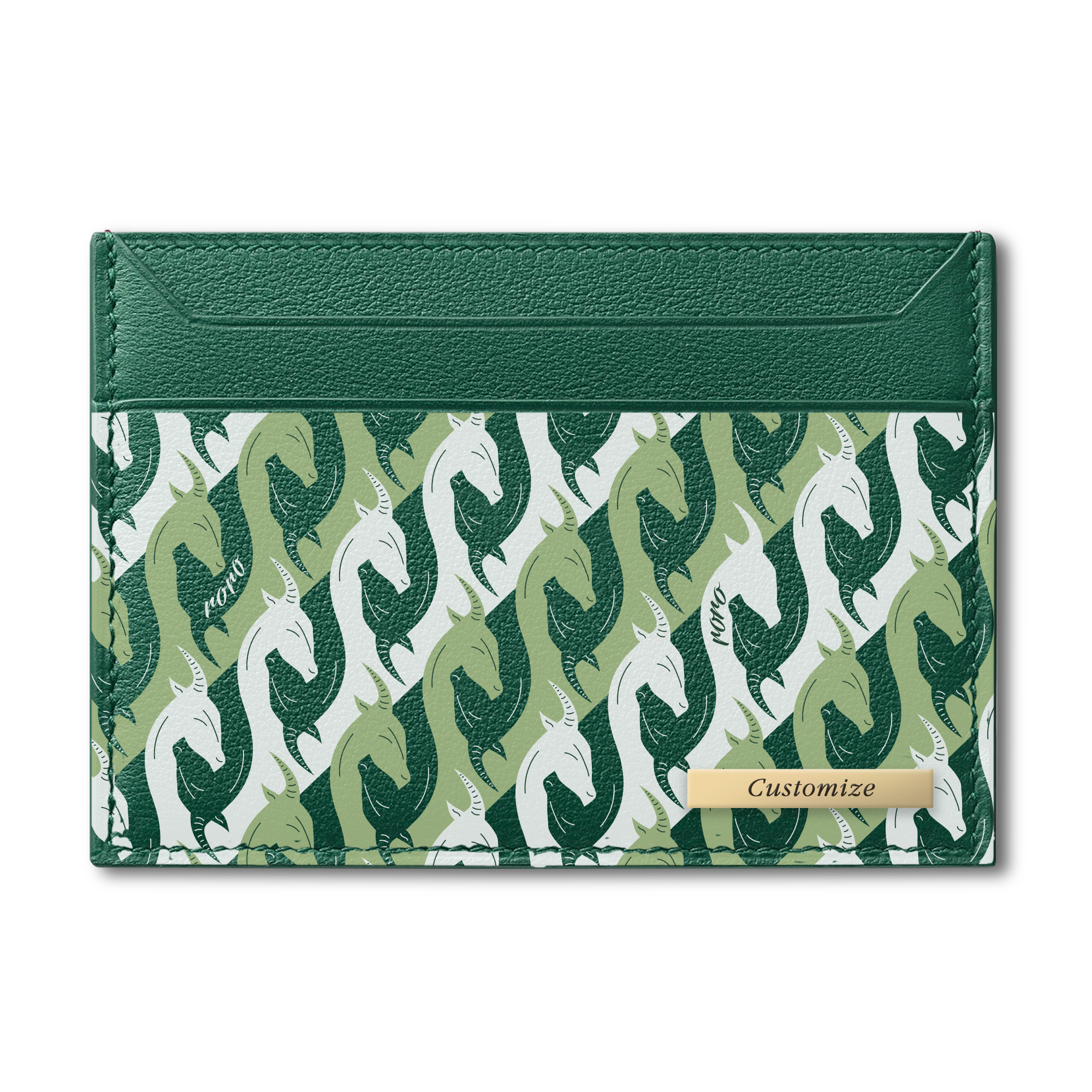 Signature Card Holder | Dancing Gazelles in Green
