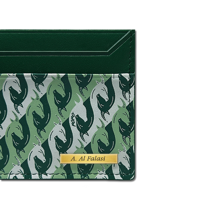 Signature Card Holder | Dancing Gazelles in Green