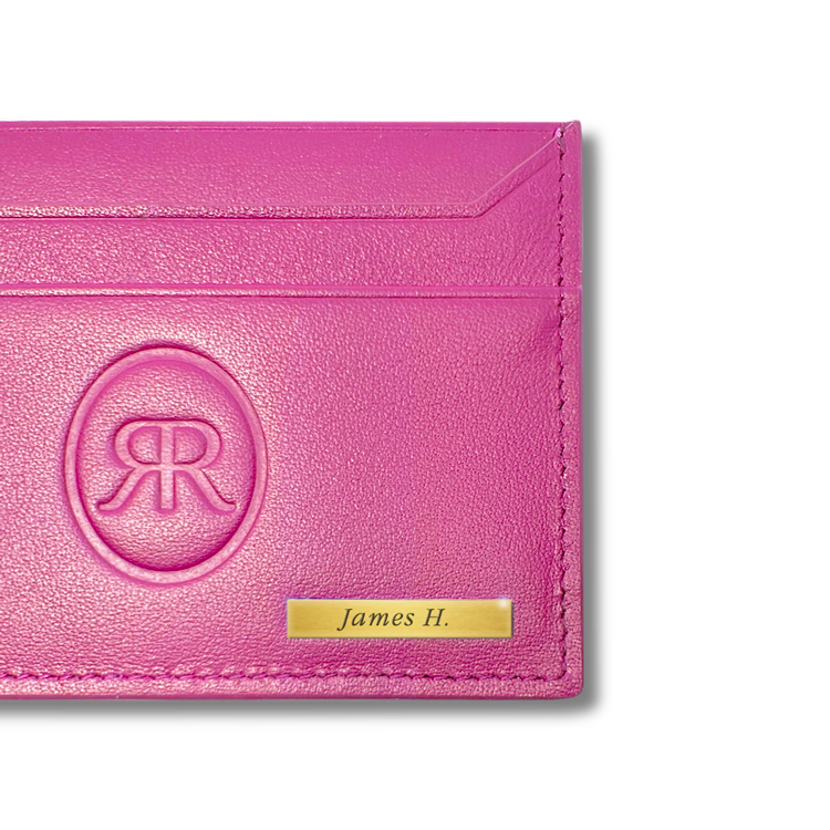 Roro Womens Personalized Leather Cardholder in Pink