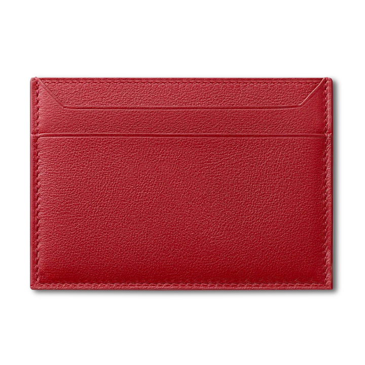 Roro Personalized Leather Card Holder in Red