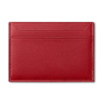 Roro Personalized Leather Card Holder in Red