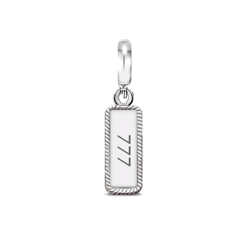 Engravable Tag Dangle Charm in Silver