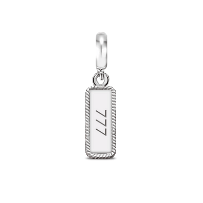 Engravable Tag Dangle Charm in Silver