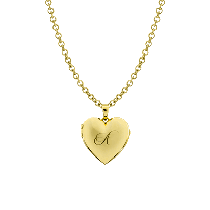 RORO Heart Locket Necklace in Gold Vermeil with Photo Insert Engravable