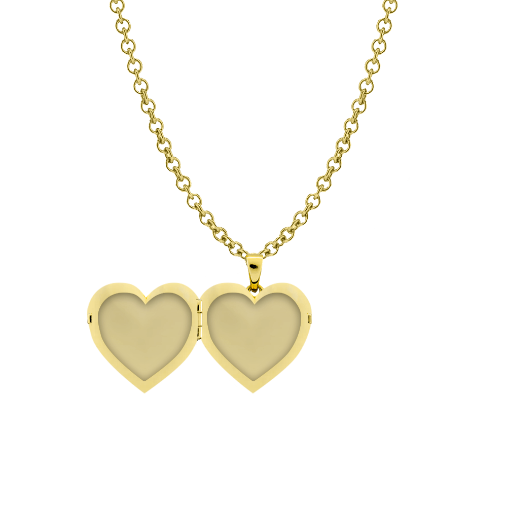 RORO Heart Locket Necklace in Gold Vermeil with Photo Insert Engravable