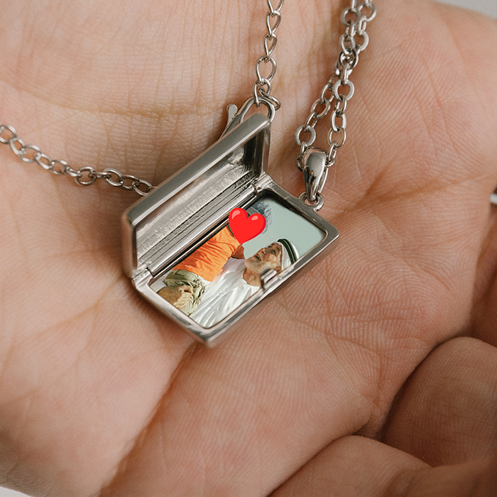 The Storyteller Notebook Locket Necklace in Silver