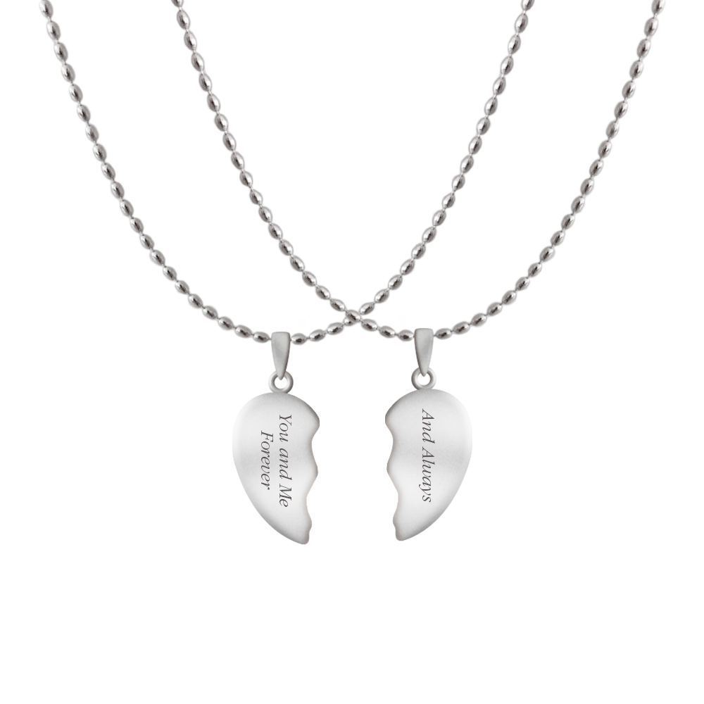 Connection Keeper. Dual Personalized Broken Heart Necklaces