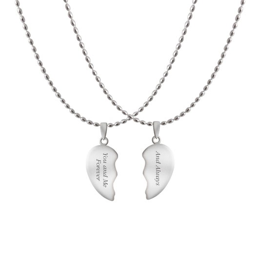 Connection Keeper. Dual Personalized Broken Heart Necklaces