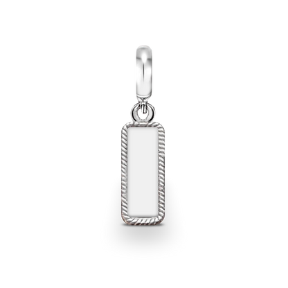 Engravable Tag Dangle Charm in Silver