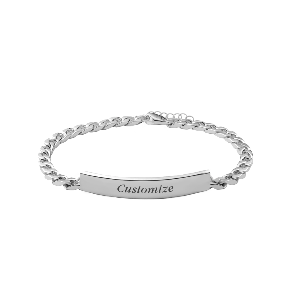 Erté Cuban ID Bracelet in Silver