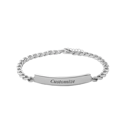 Erté Cuban ID Bracelet in Silver