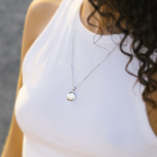 The Halo Locket Necklace in Silver