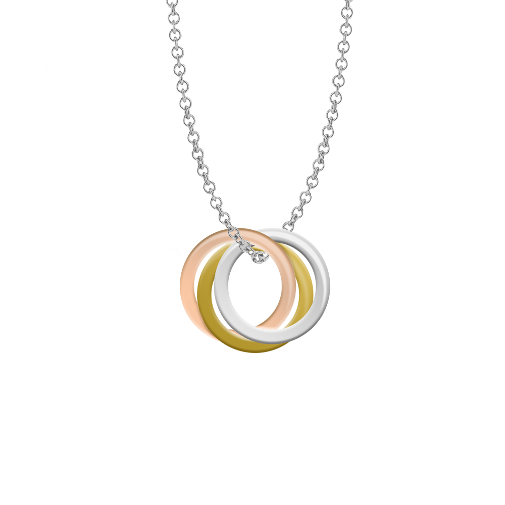 Trinity Three Tone Silver Necklace