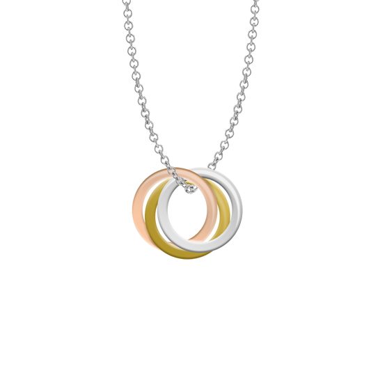Trinity Three Tone Silver Necklace