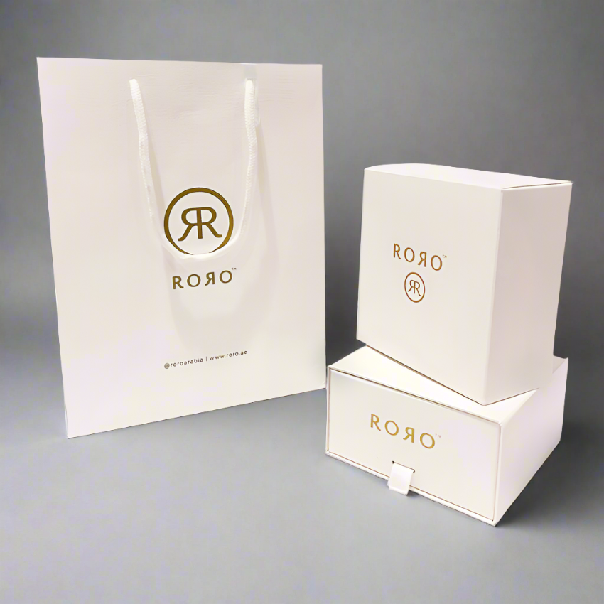 Roro Jewelry Box and Gift Bag in White