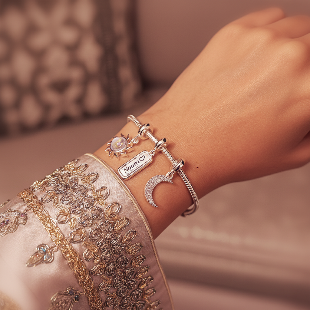 Sun Dangle Charm with Moonstone