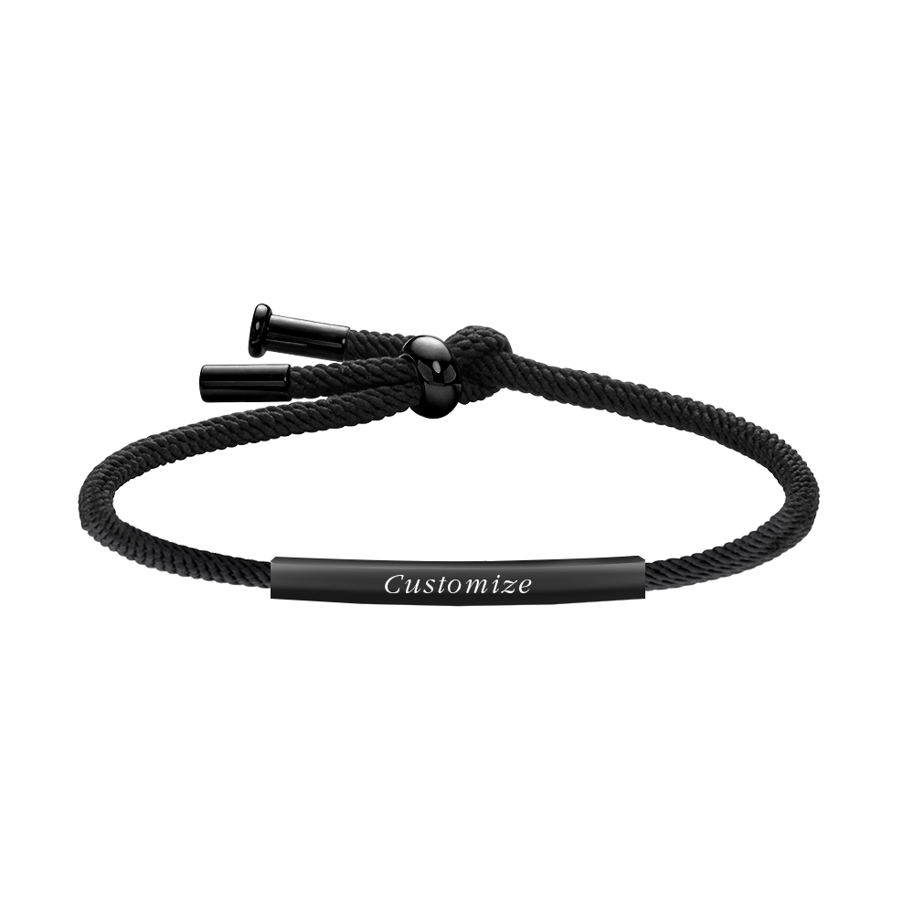 Tu es à Moi Thread Bracelet in Black Rhodium