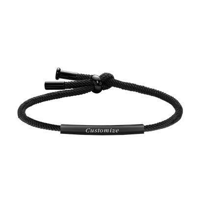 Tu es à Moi Thread Bracelet in Black Rhodium