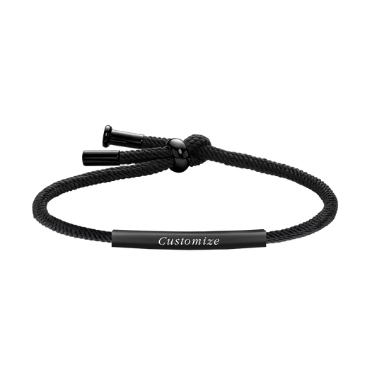 Tu es à Moi Thread Bracelet in Black Rhodium