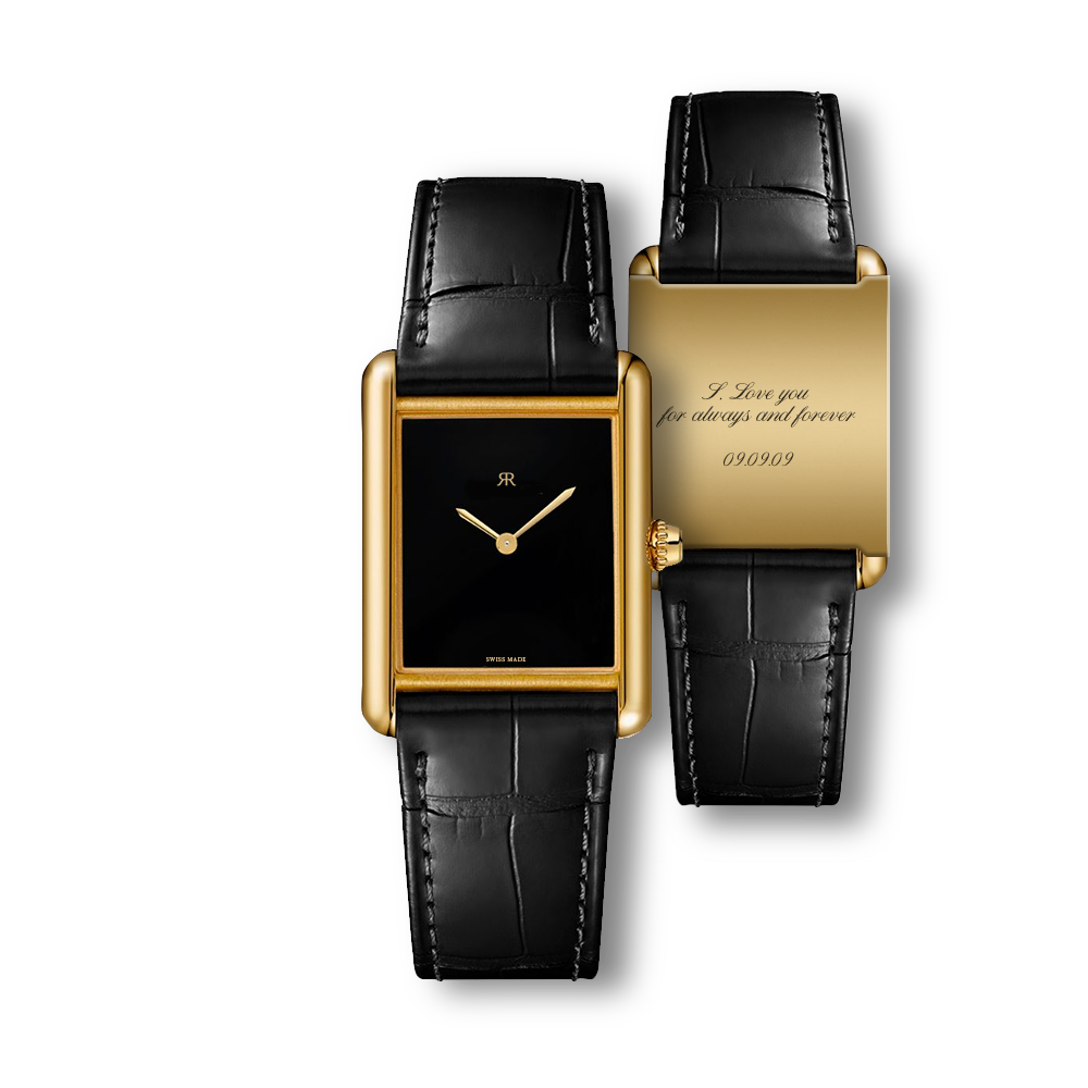 Cadenece Tank with Polished Crown in Gold