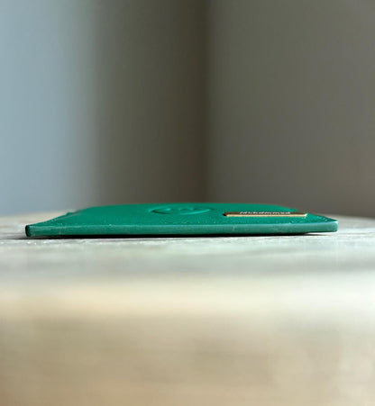 Roro Personalized Leather Card Holder in Green