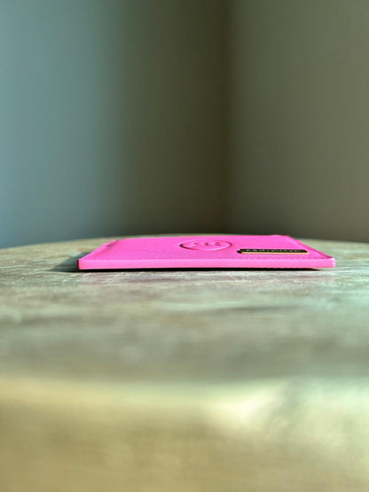 Roro Womens Personalized Leather Cardholder in Pink