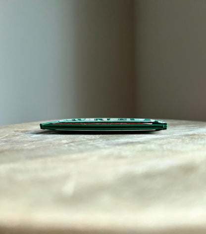 Roro - Infini Personalized Leather Card Holder in Green Gazelle