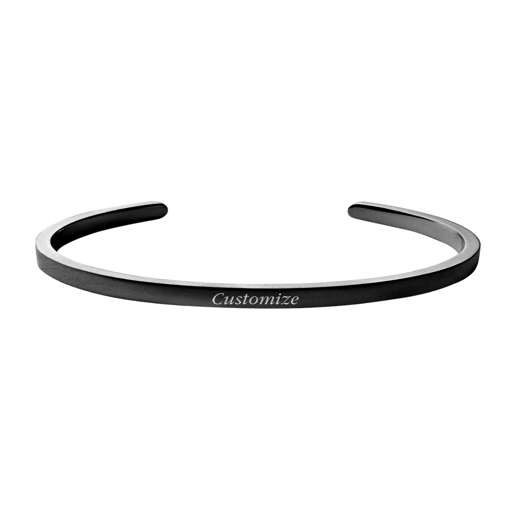 Personalized Momento Cuff in Black Rhodium (Customizable) - Roro Arabia - Bracelets