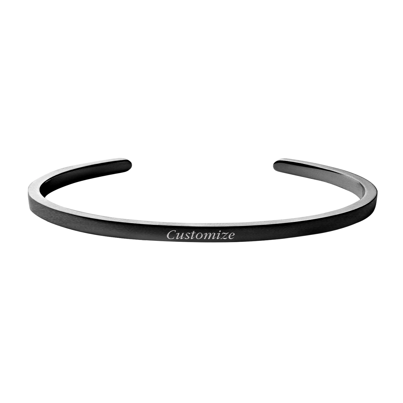 Personalized Momento Cuff in Black Rhodium (Customizable) - Roro Arabia - Bracelets