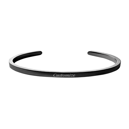 Personalized Momento Cuff in Black Rhodium (Customizable) - Roro Arabia - Bracelets