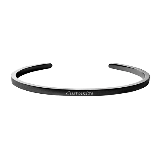 Personalized Momento Cuff in Black Rhodium (Customizable) - Roro Arabia - Bracelets