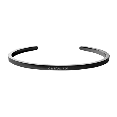 Personalized Momento Cuff in Black Rhodium (Customizable) - Roro Arabia - Bracelets