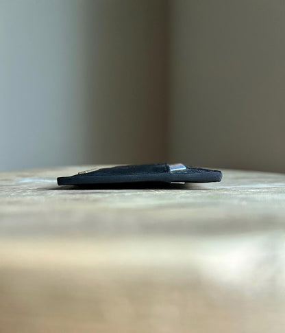 Roro Personalized Leather Card Holder in Black