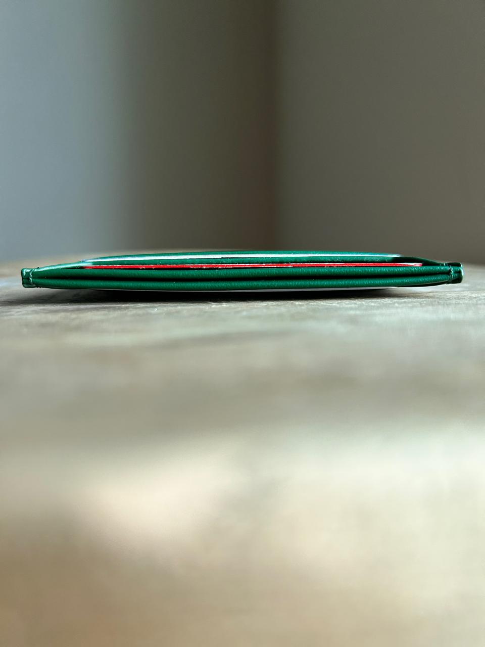 Roro Personalized Leather Card Holder in Green
