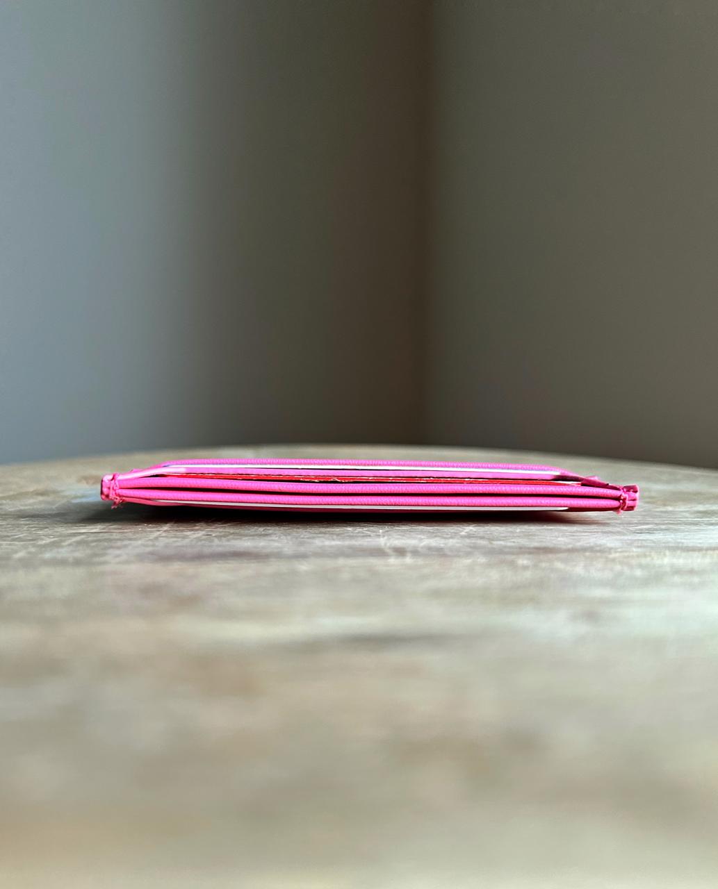 Roro Womens Personalized Leather Cardholder in Pink