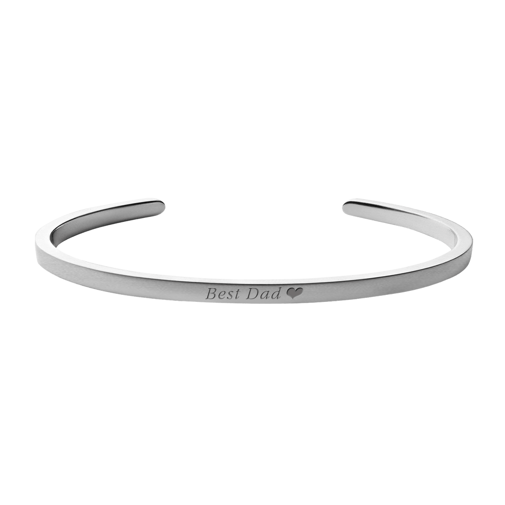 Best Dad Cuff in Silver - Roro Arabia - Bracelets