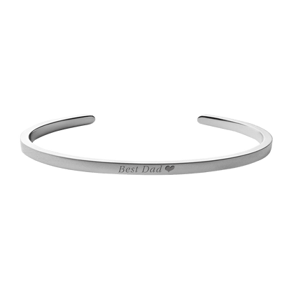 Best Dad Cuff in Silver - Roro Arabia - Bracelets