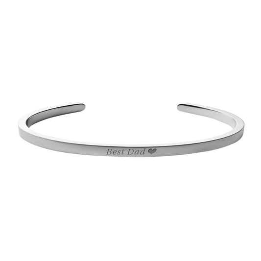 Best Dad Cuff in Silver - Roro Arabia - Bracelets