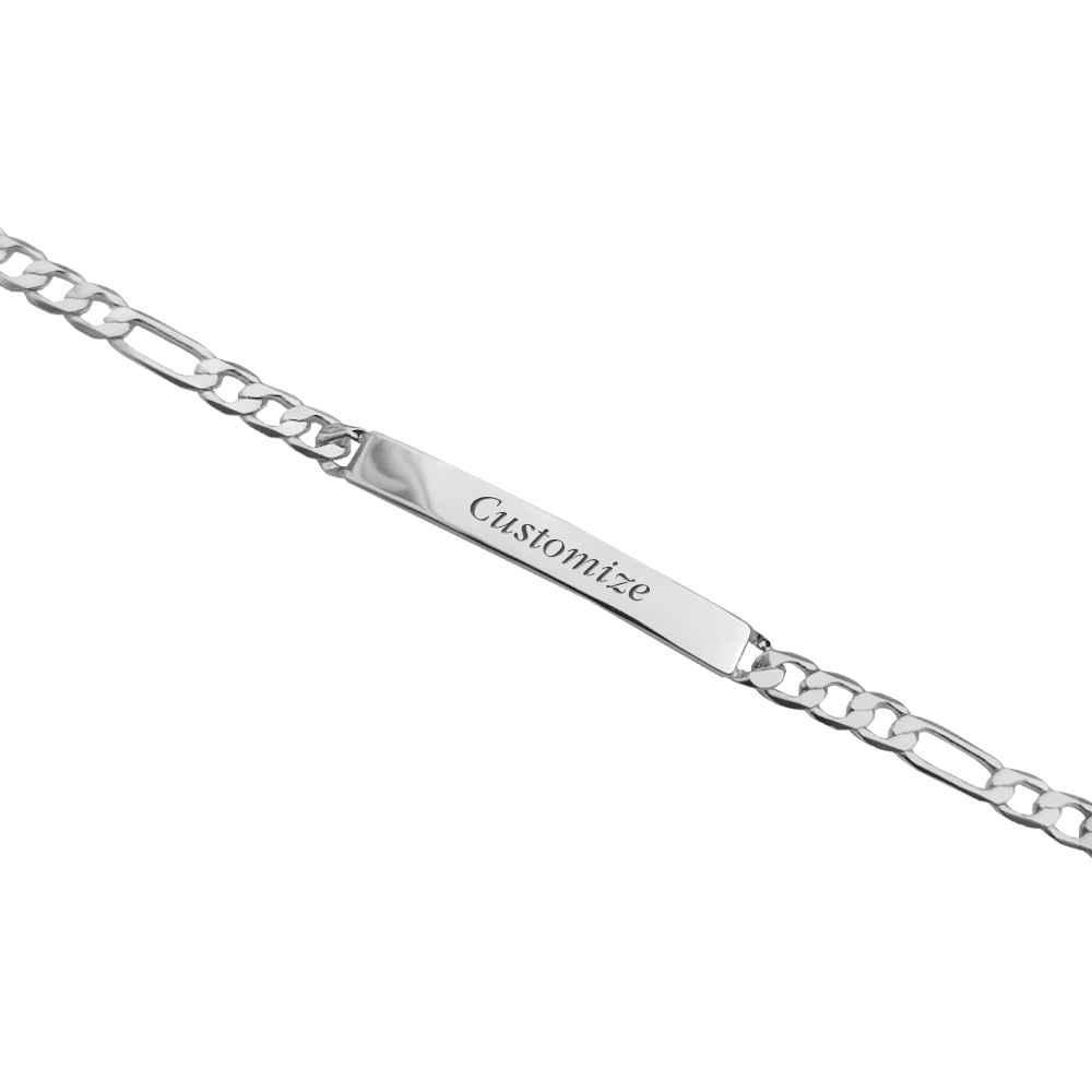 Erté Biscuit Id Figaro Bracelet in 925K Sterling Silver - Roro Arabia -