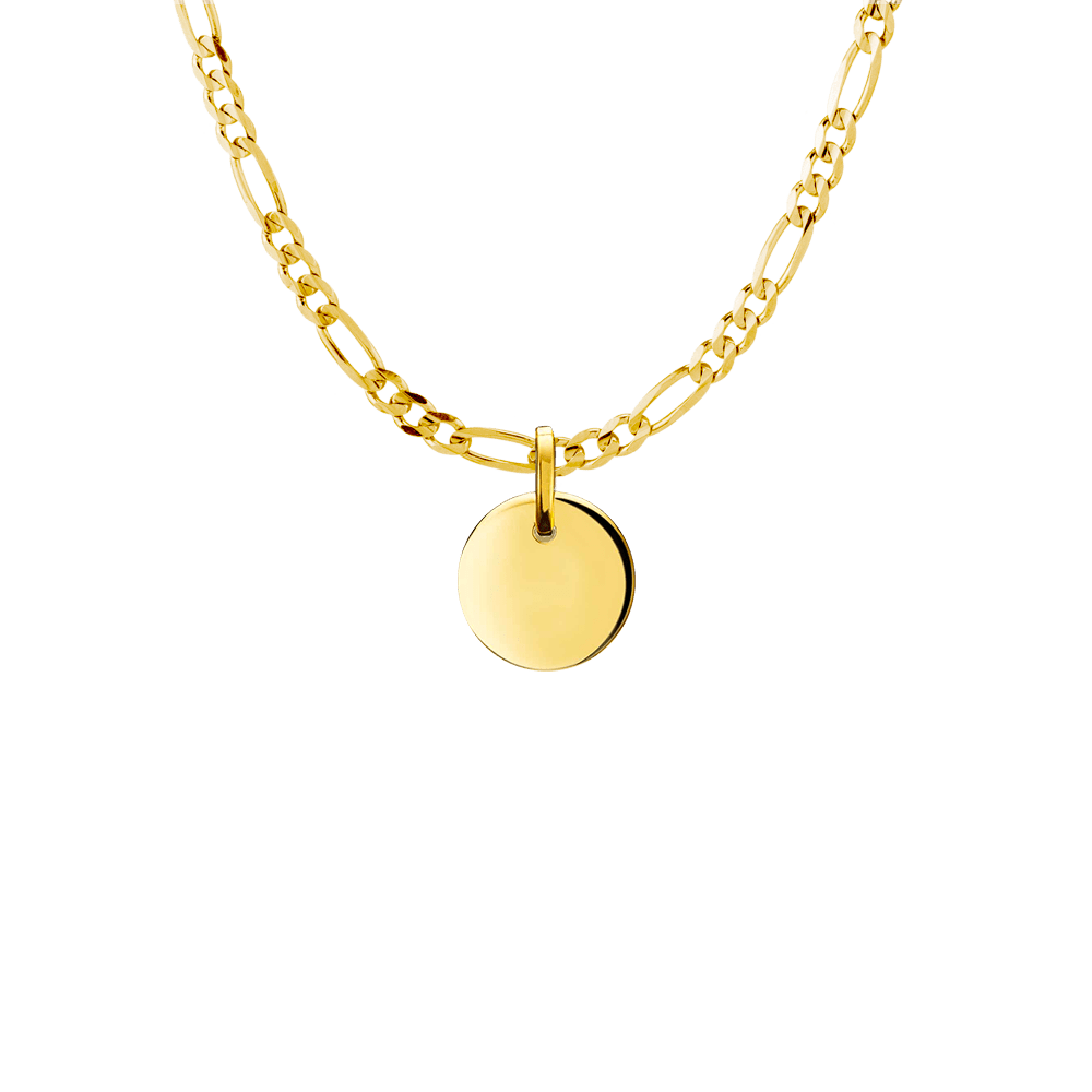 Erté Coin and Figarro Chain in Gold Vermeil - Roro Arabia - Necklaces