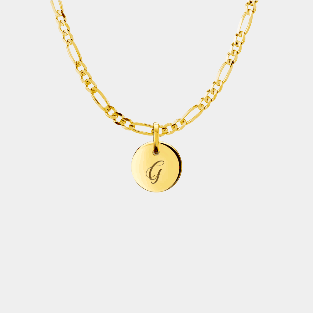 Erté Coin and Figarro Chain in Gold Vermeil - Roro Arabia - Necklaces